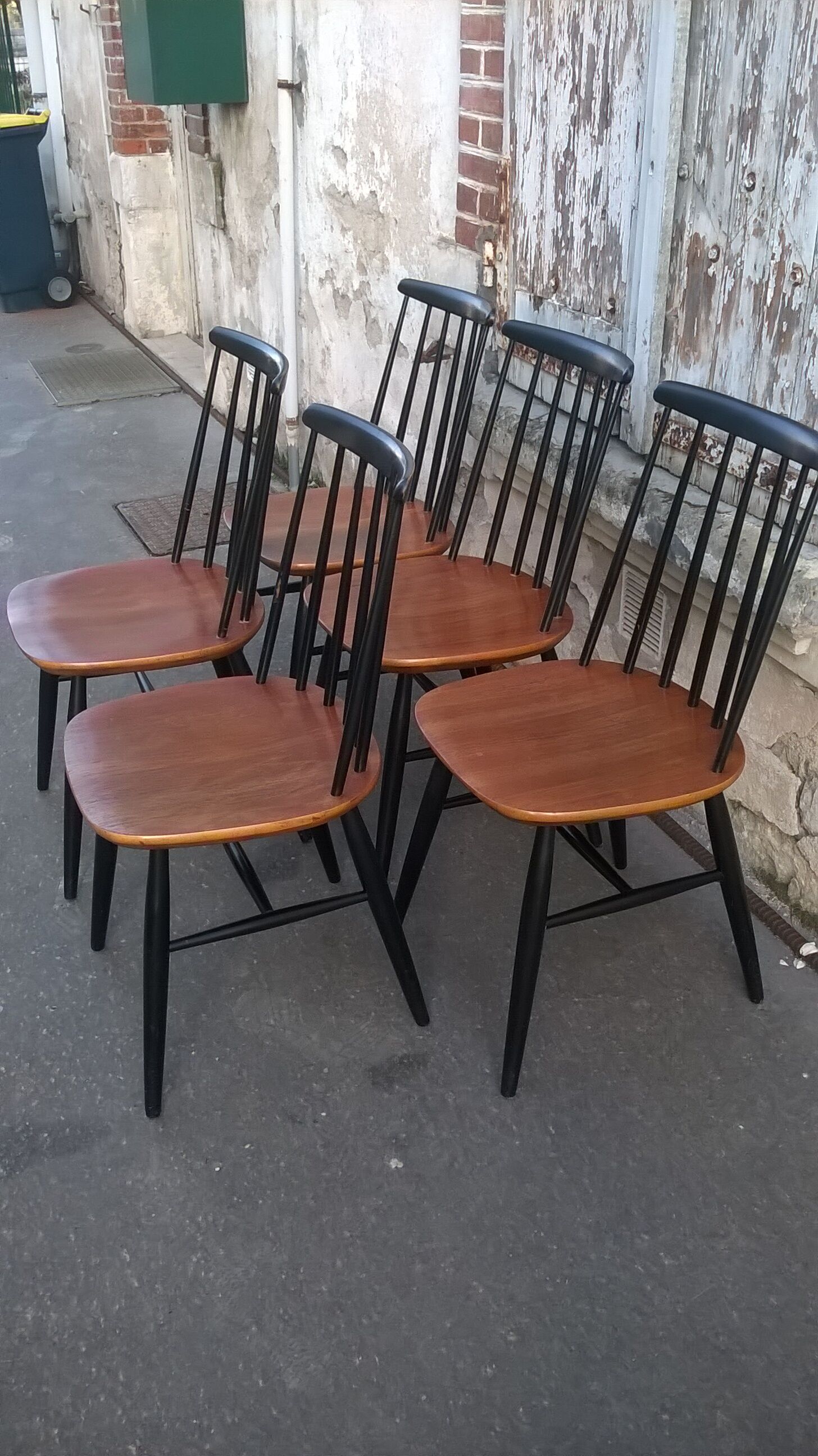 Set de 5  chaises scandinave Fanett d'Ilamri Tapiovaara
