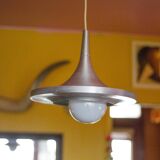 Space Age aluminum suspension, saucer suspension, vintage ceiling lamp, ceiling lamp