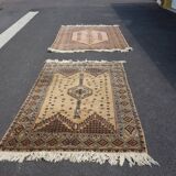 Old carpet from fez morocco very tight wool hand woven