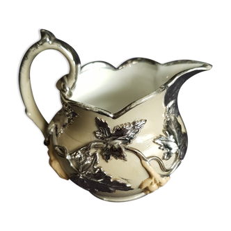Antique silver decor metal vase
