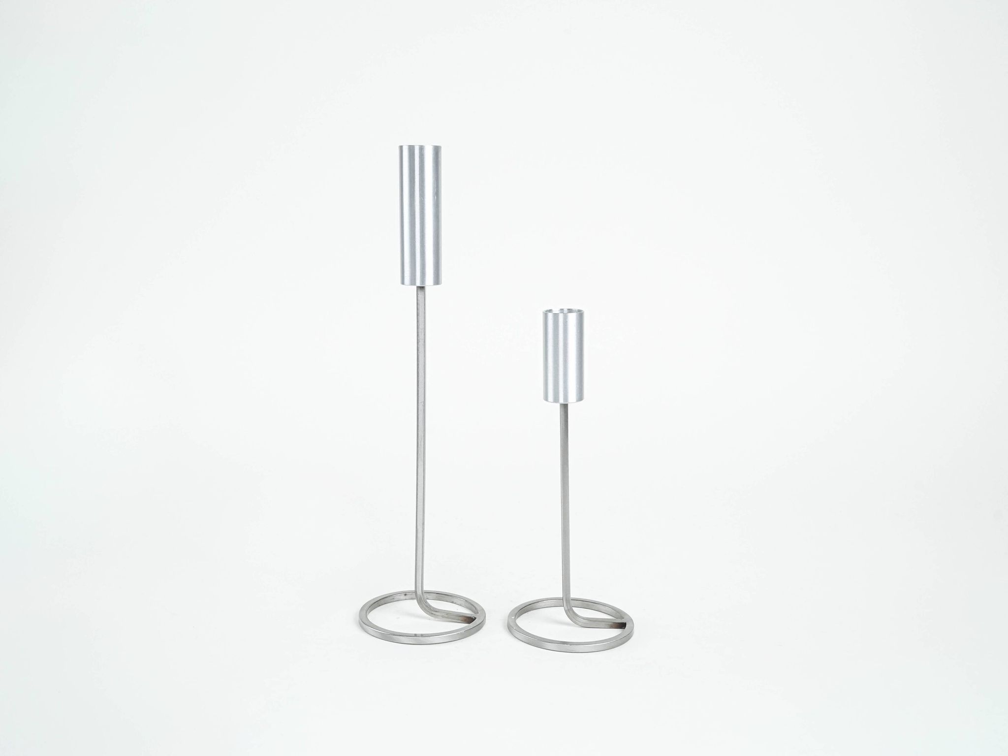 Set of metal candlesticks, Danish design, 1970s, made in Denmark