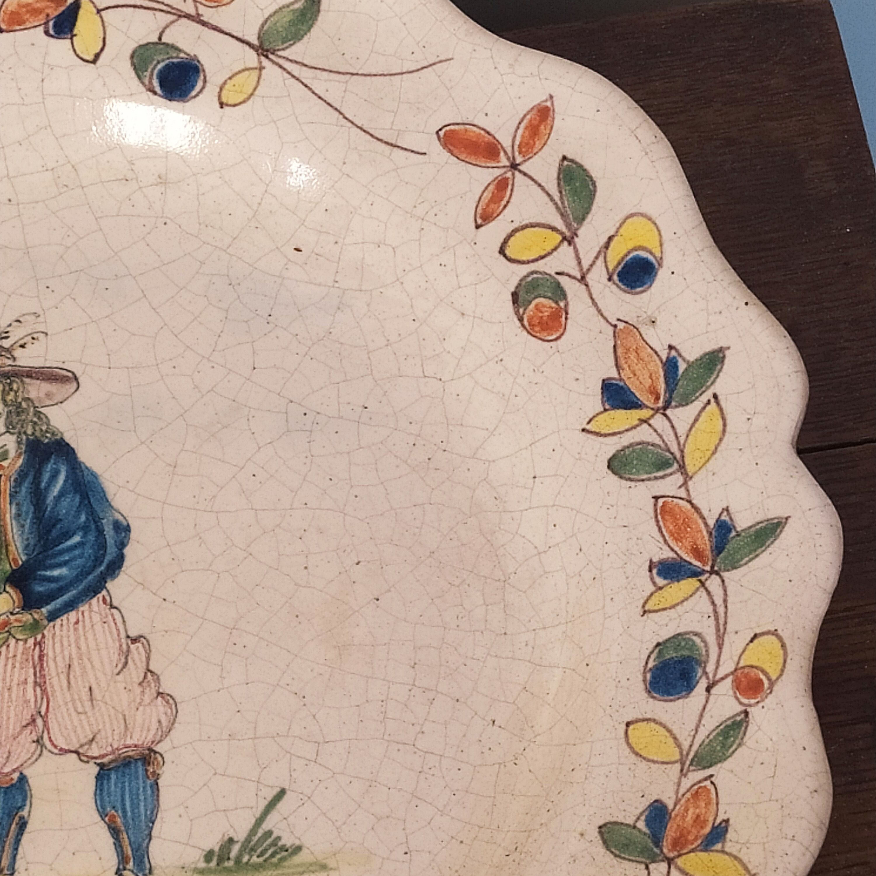 Pair of old plates faience of malicorne