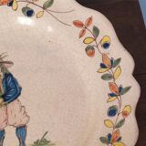 Paire d'assiettes anciennes faience de malicorne