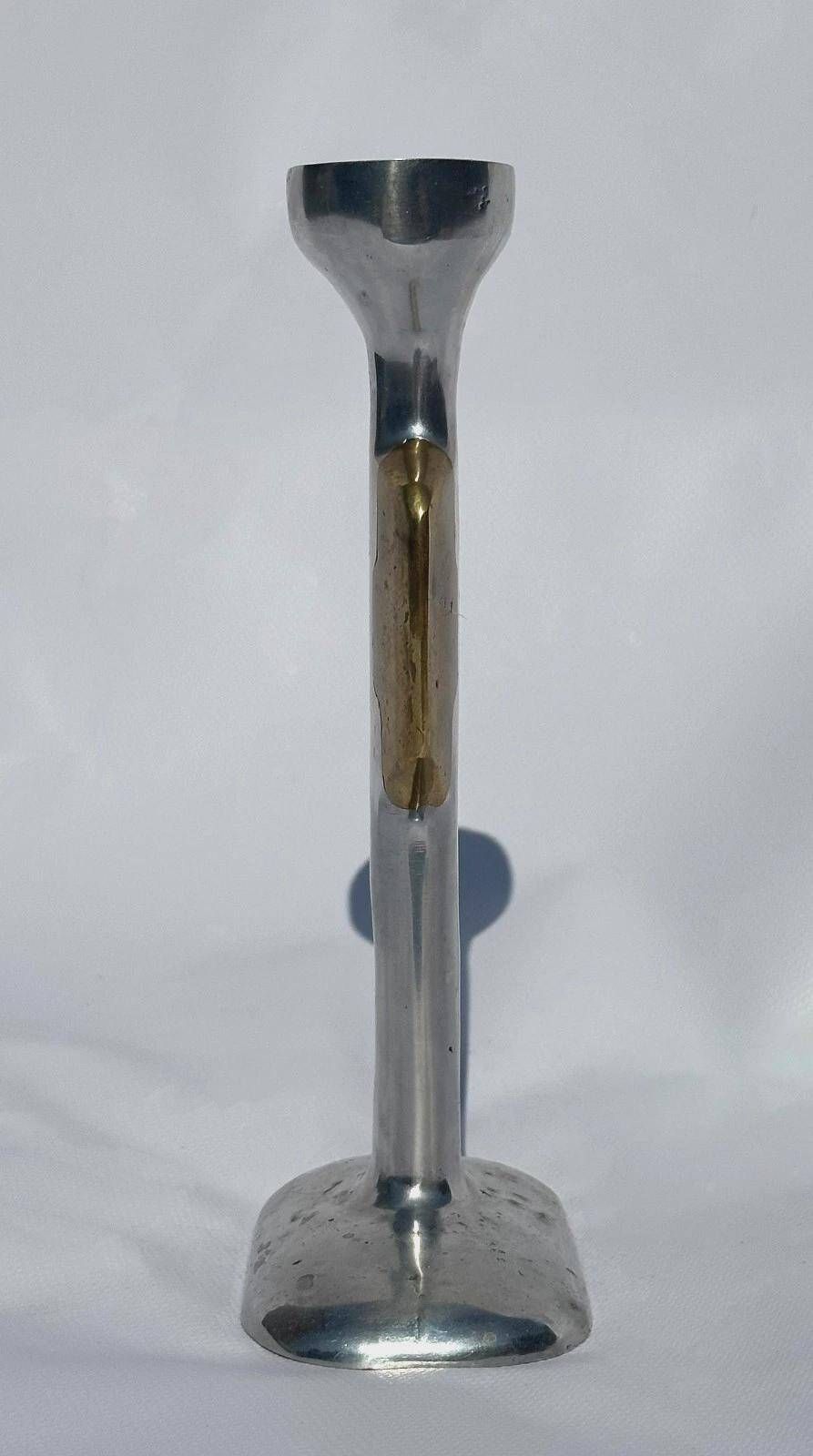 David Marshall sculptural candlestick, metaland bronze
