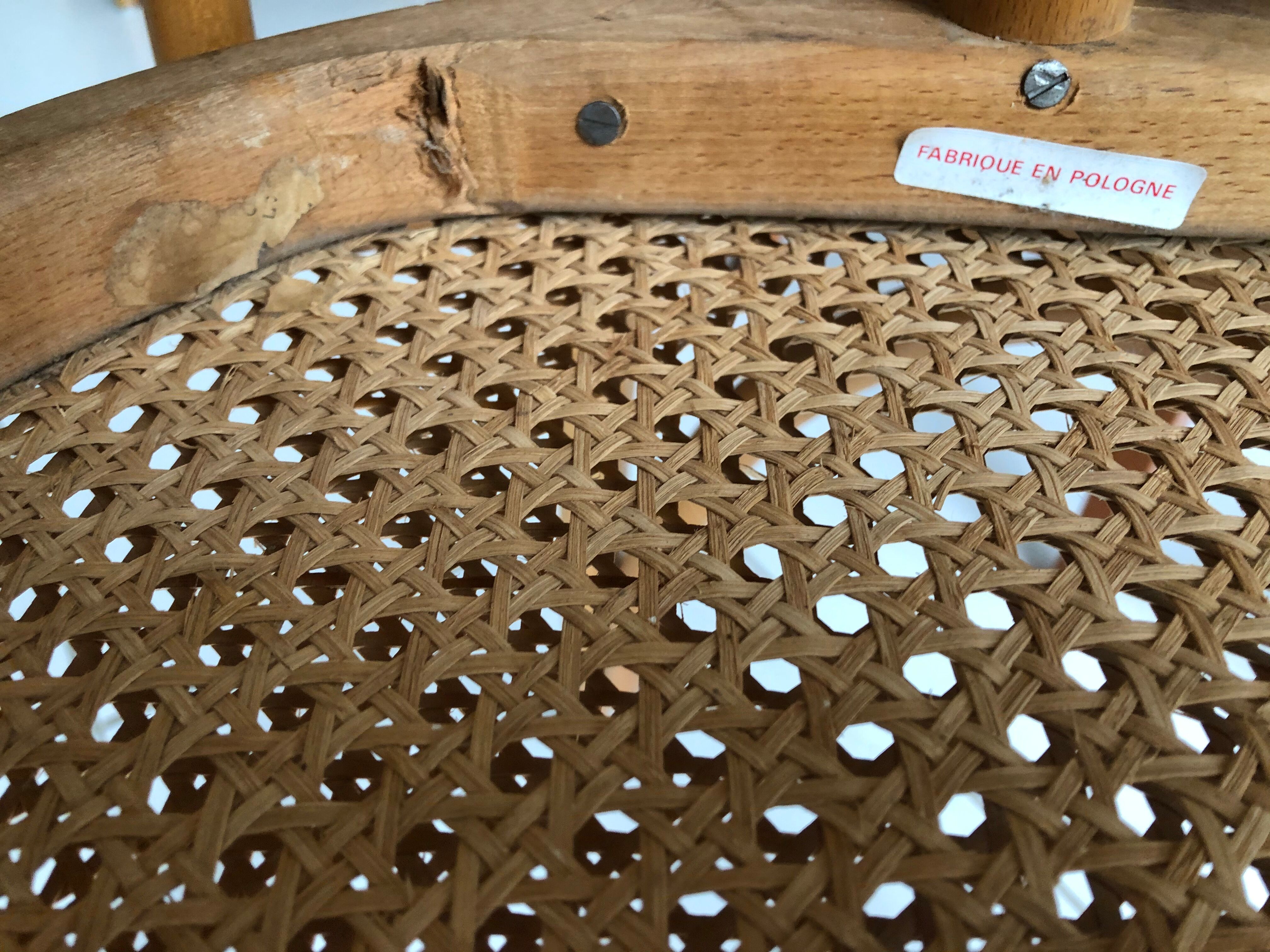 Pair of thonet canne bistro chairs