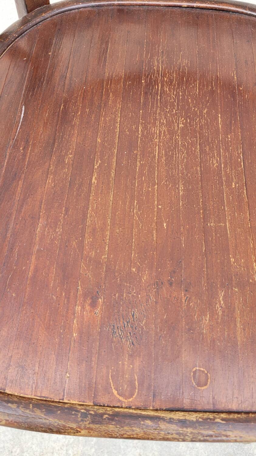 Office chair signed Baumann bistro style curved wood - 1930s