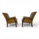 Set of two moss green Froxfield leather armchairs by Parker Knoll, 1960