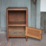Wooden bedside table with compartment, reconstruction period.