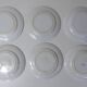 Terre de fer 6 assiettes plates fleurs althaea