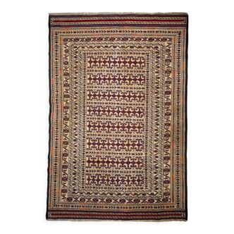 Tapis kilim afghan ethnique en laine fait main 203x135 cm