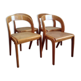 Baumann chairs model gondola in beech and cannage 1970