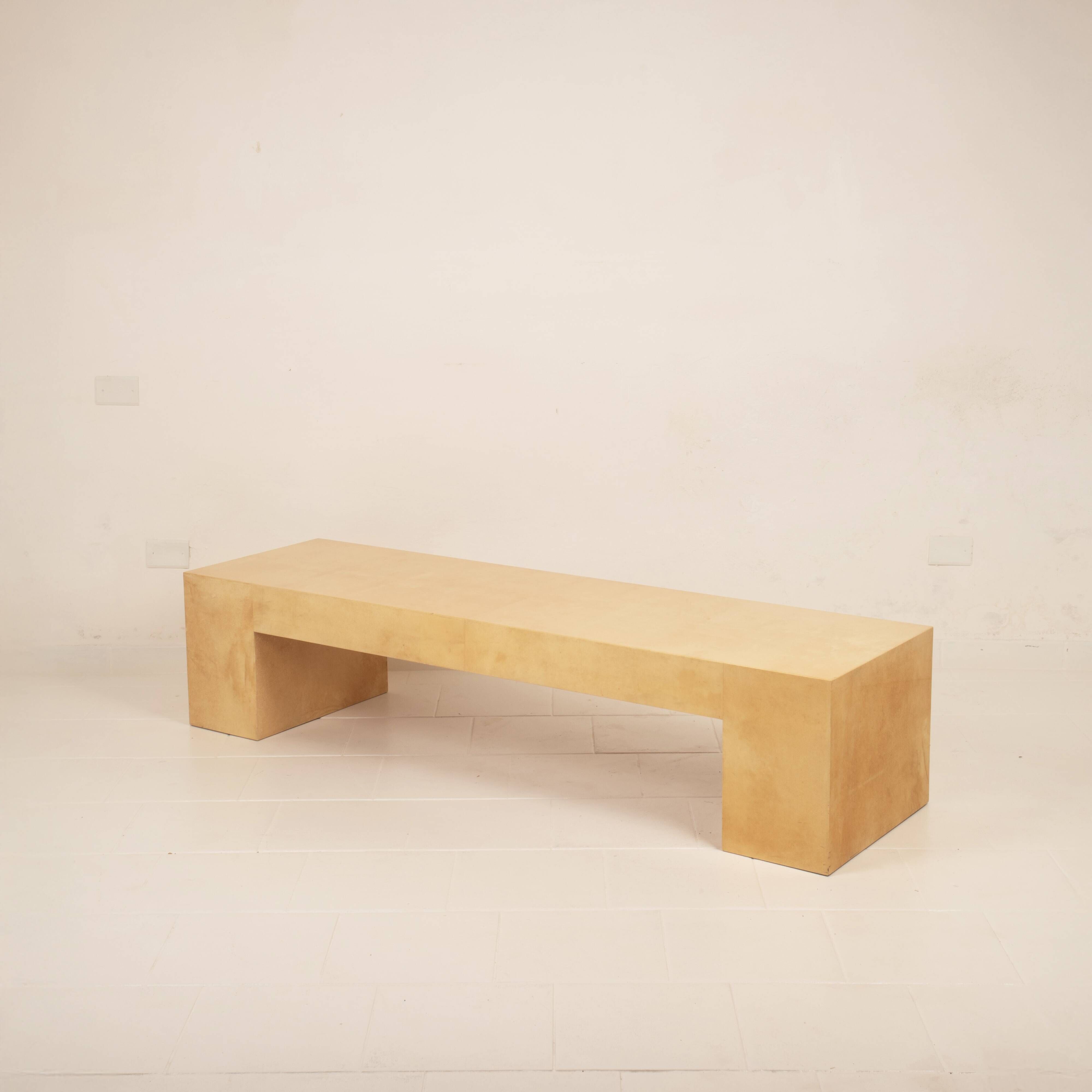 Giorgio Tura Mid-Century Parchment Custom Made Coffee Table for Tura Milano 1970