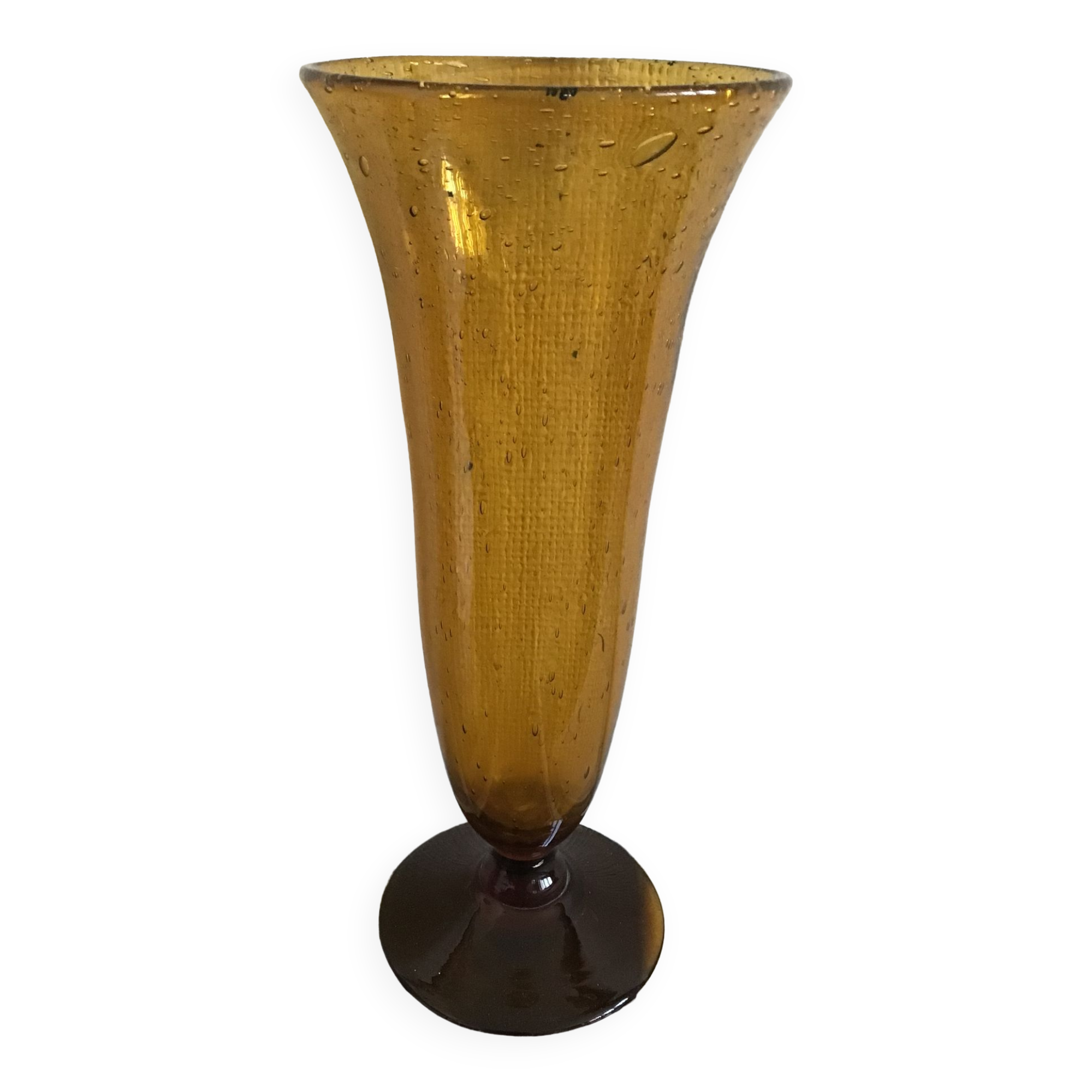 Bubble glass vase and breath of the famous glassworks of Biot sign