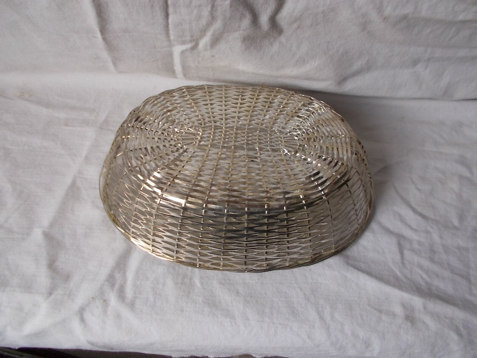 Silver metal table bread basket