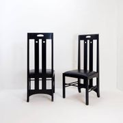 Pair of high-back chairs 'Ingram' by Charles Rennie Mackintosh for Cassina, 1980s