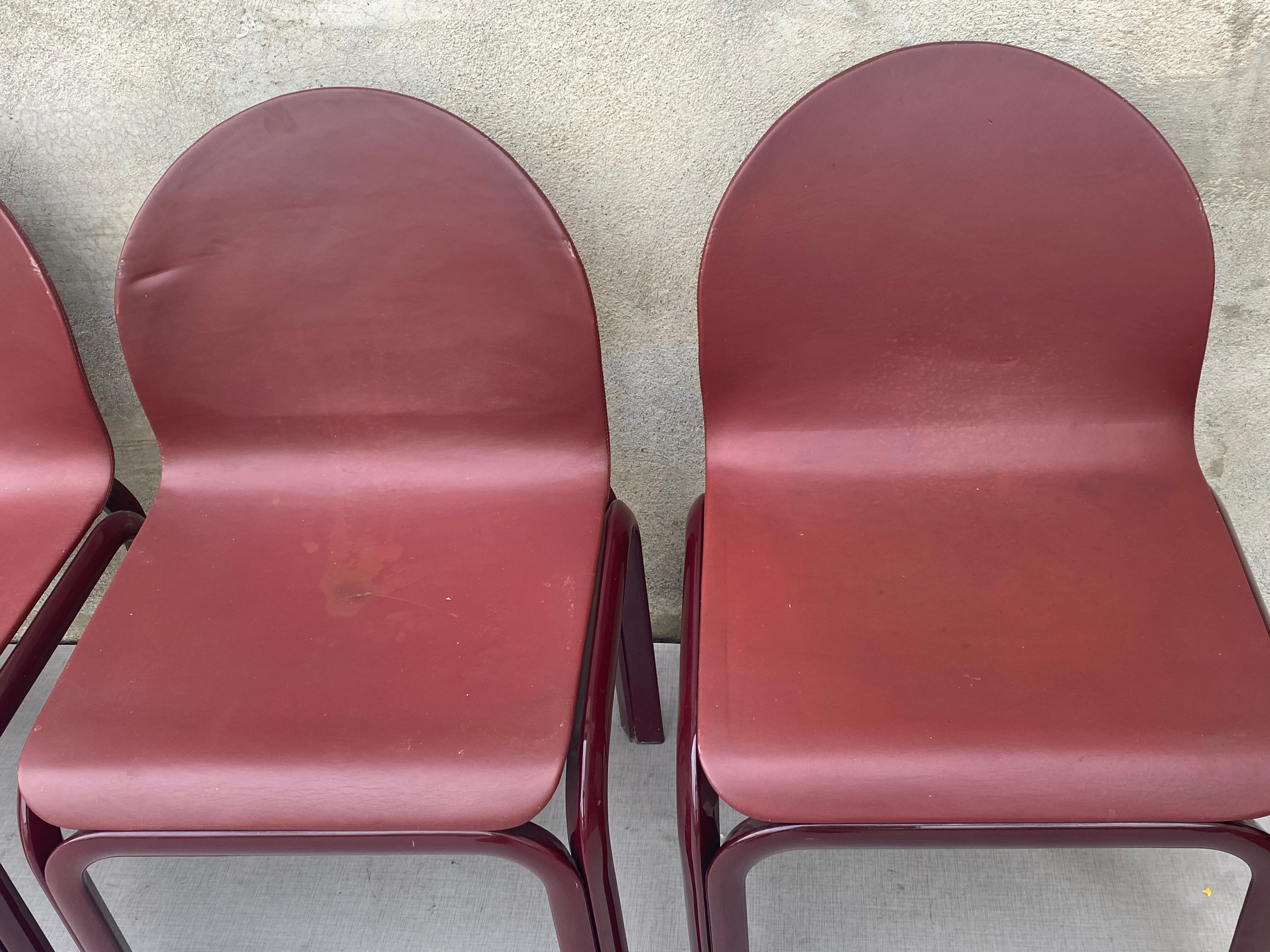 6 chairs by Gae Aulenti for Knoll