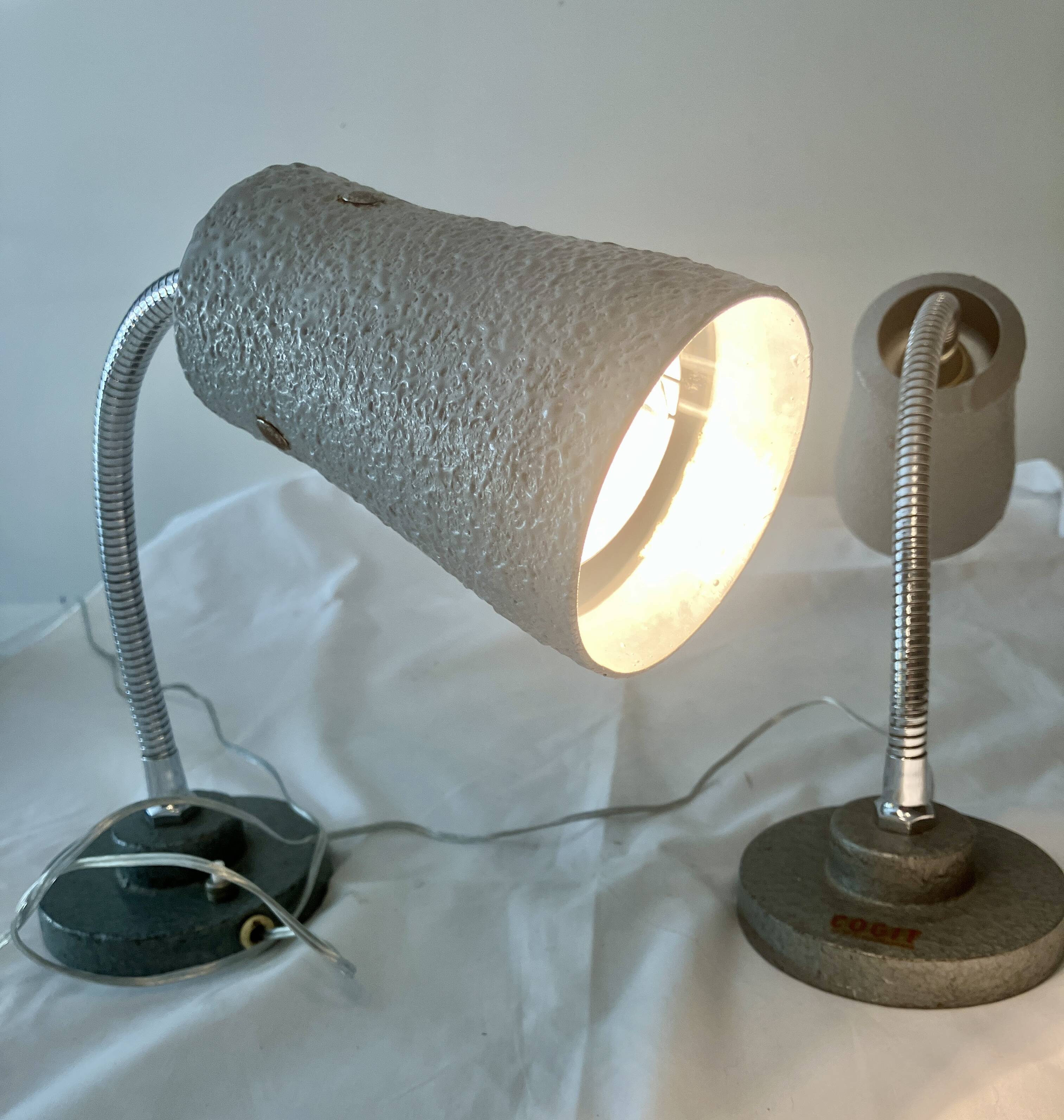 Pair of cogit workshop lamps