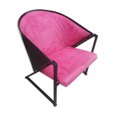 Fauteuil en acier et coque bois post formée vers 1980