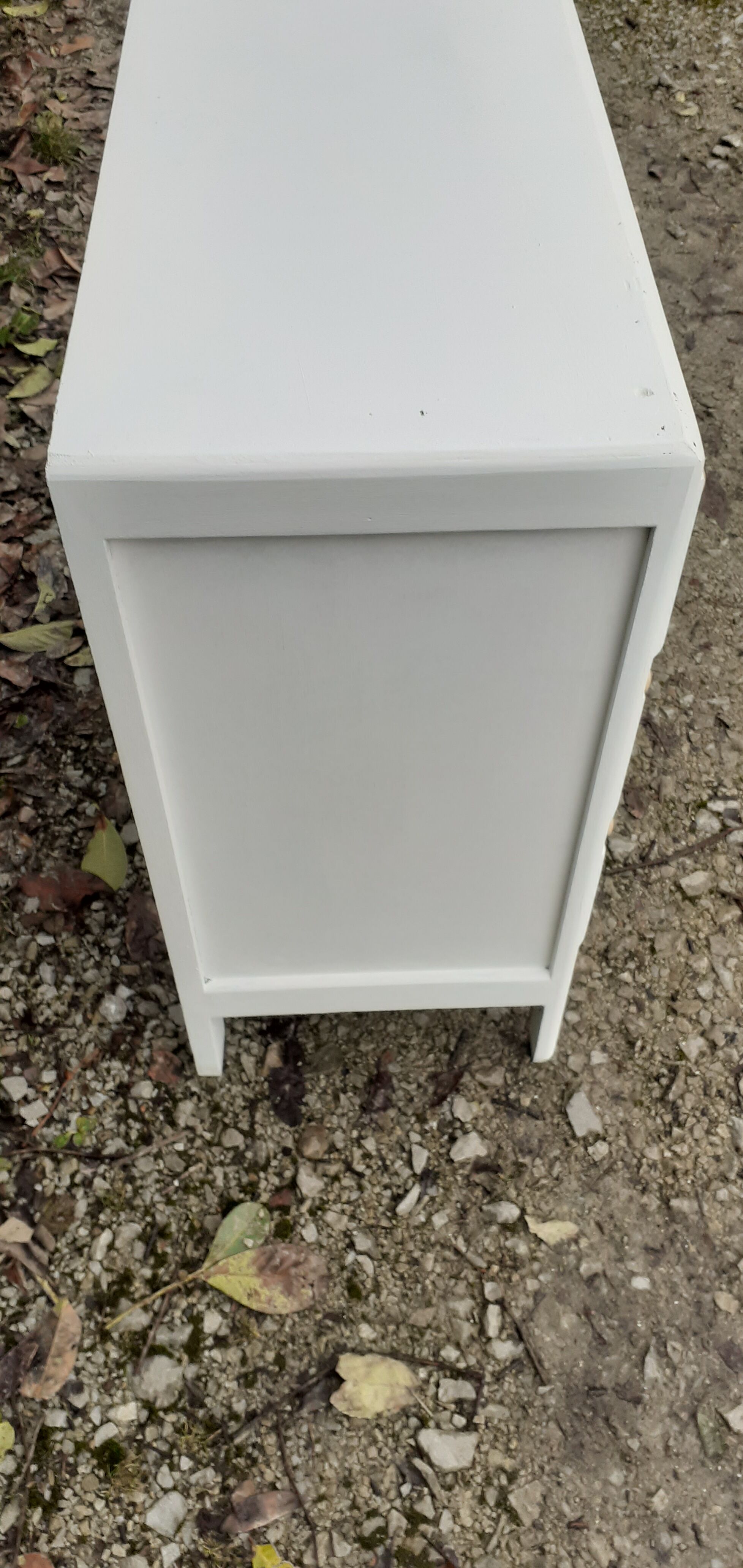 Chest of drawers 3 drawers feet compass year 50 vintage white