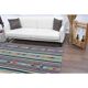 Vintage Turkish Oushak Handmade Wool Cotton White Kilim Area Rug 132x222