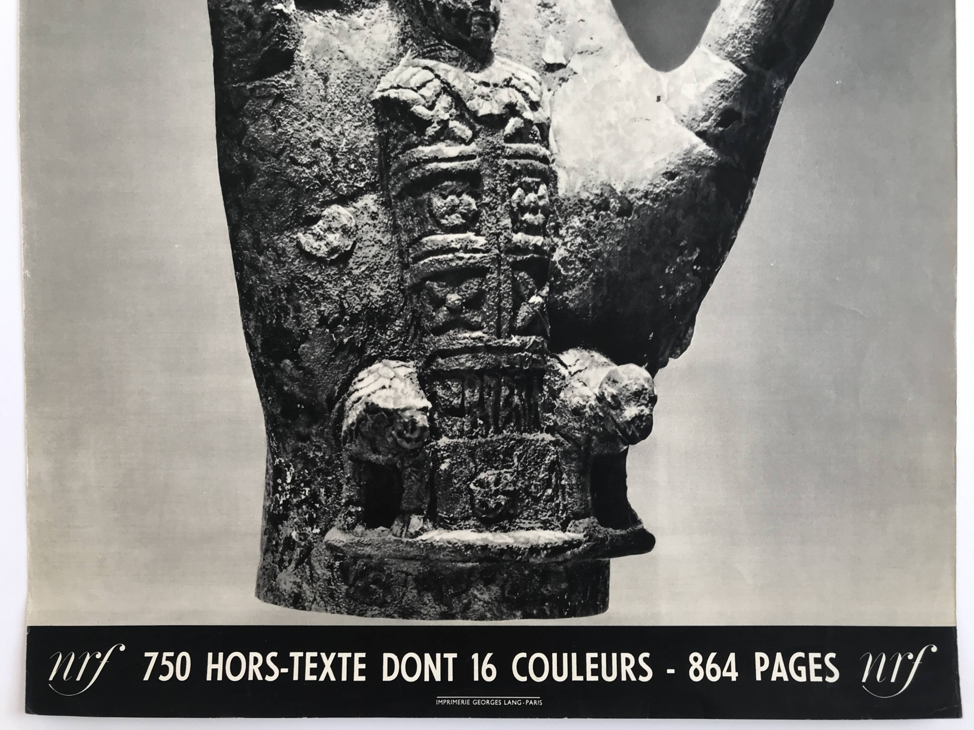Original poster André Malraux, Imaginary Museum of Modern Sculpture, Gallimard NRF, 1952
