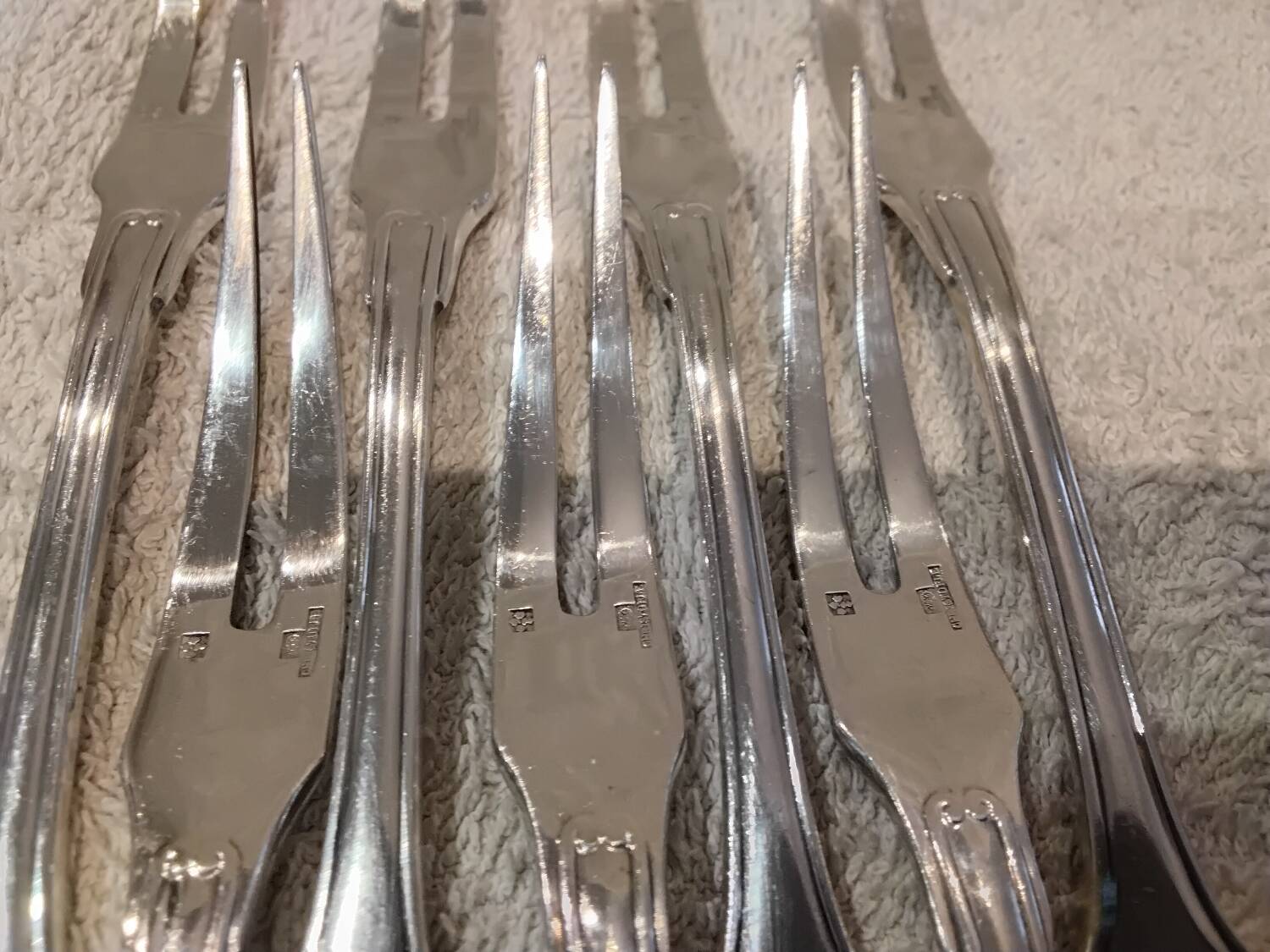 7 silver-plated metal snail forks by Christofle Vendôme