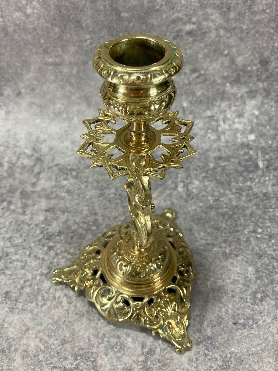 Gilt bronze chandelier/candlestick, Griffin, Mythical Animal, Bestiary, 1880