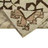 Tapis coureur beige oriental ancien fait à la main 100 cm x 323 cm