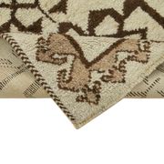 Handmade antique oriental beige runner rug 100 cm x 323 cm