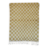 Beni Ouarain Berber rug • Lime green and yellow checkered pattern