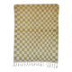 Beni Ouarain Berber rug • Lime green and yellow checkered pattern