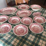 English tableware red 1930 china pattern