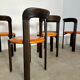 6 wooden chairs and imitation leather design Bruno Rey for Dietiker vintage year 60
