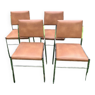 Skai and chrome chairs