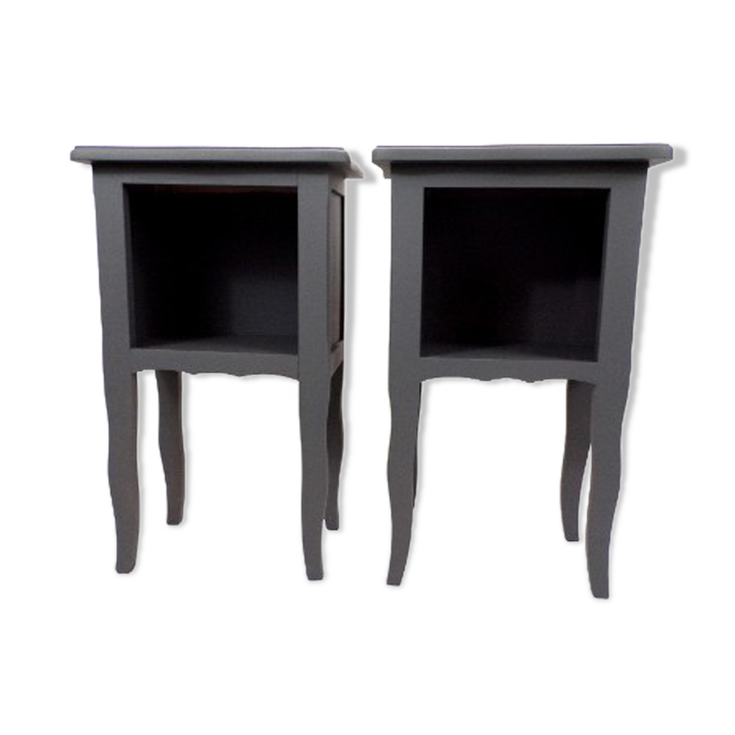 Pair of matte black revamped bedside