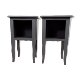 Pair of matte black revamped bedside