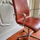 Oxford armchair by Fritz Hansen in walnut leather.