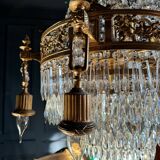 19th Century Louis XVI Style Gilt Bronze Chandelier With Crystal Tassels - H125cm