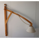 Adjustable Scandinavian wooden wall lamp