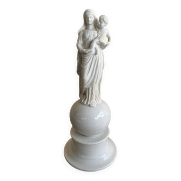 figurine de madone en biscuit français antique