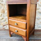 Art Deco bedside, 2 drawers in walnut Circa 40 /50