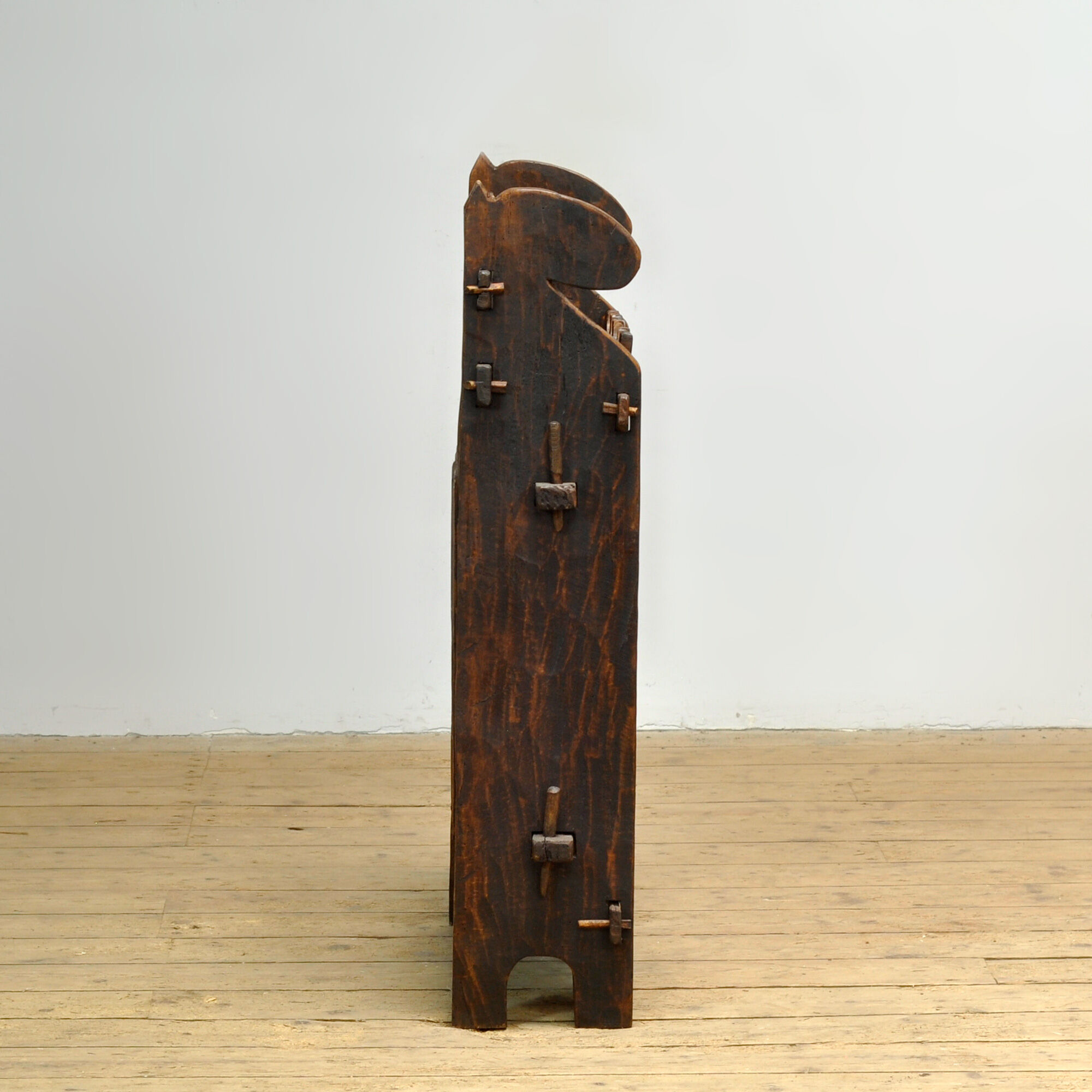 Pine folk art cabinet, circa 1920