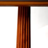 Mahogany bar table with steel base and carved stem