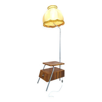 Lampadaire de bureau rénové avec table, type LG-01, Pologne années 1950