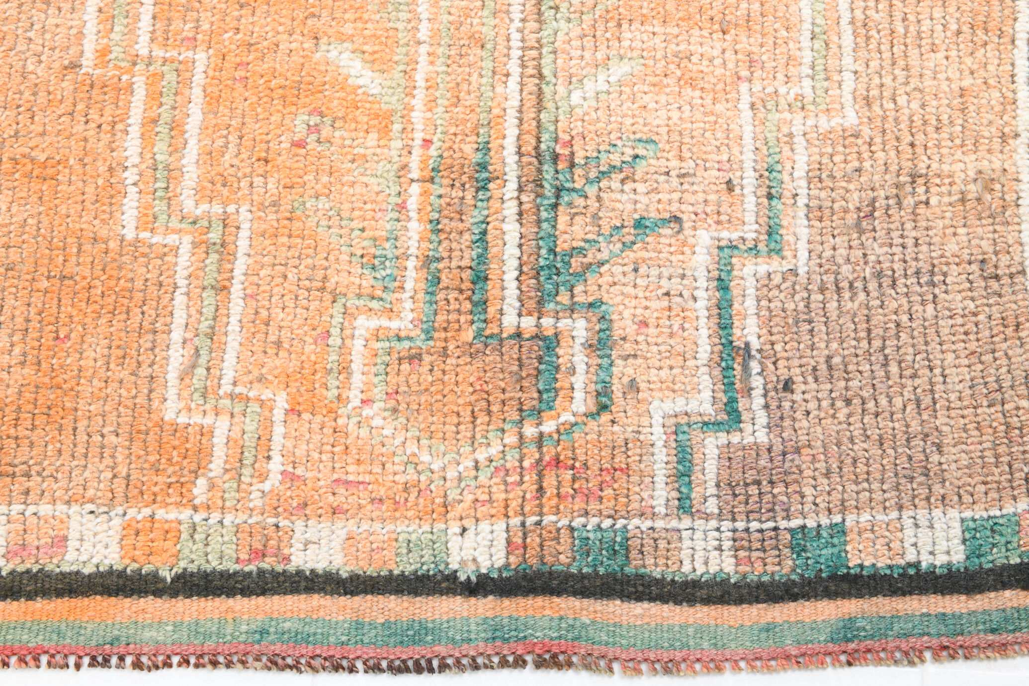 3x12 pale orange herki runner rug 99x380cm