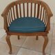 2 Colonial armchairs in natural solid wood with cane seats