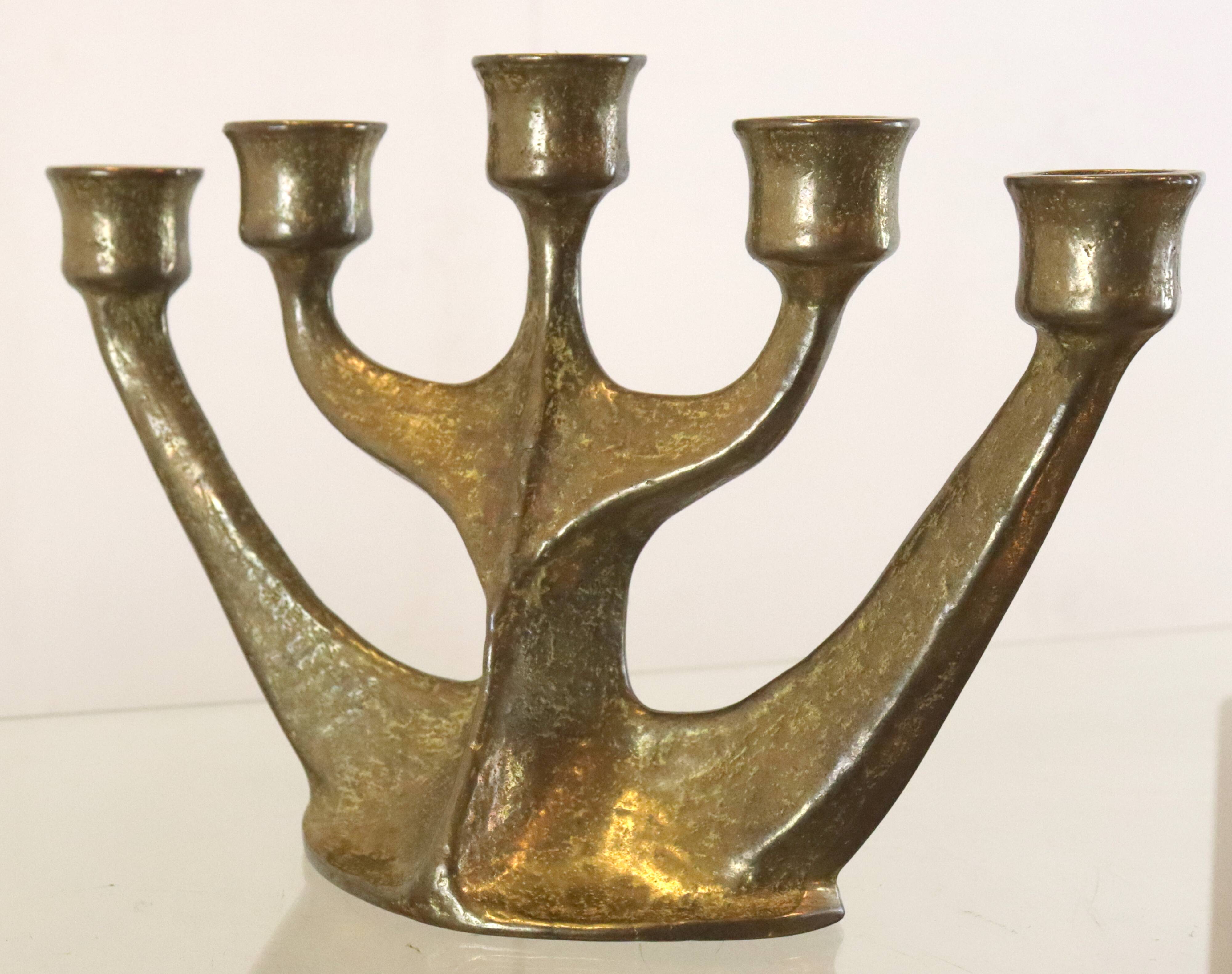 Brass brutalist candlestick from Horst Dalbeck
