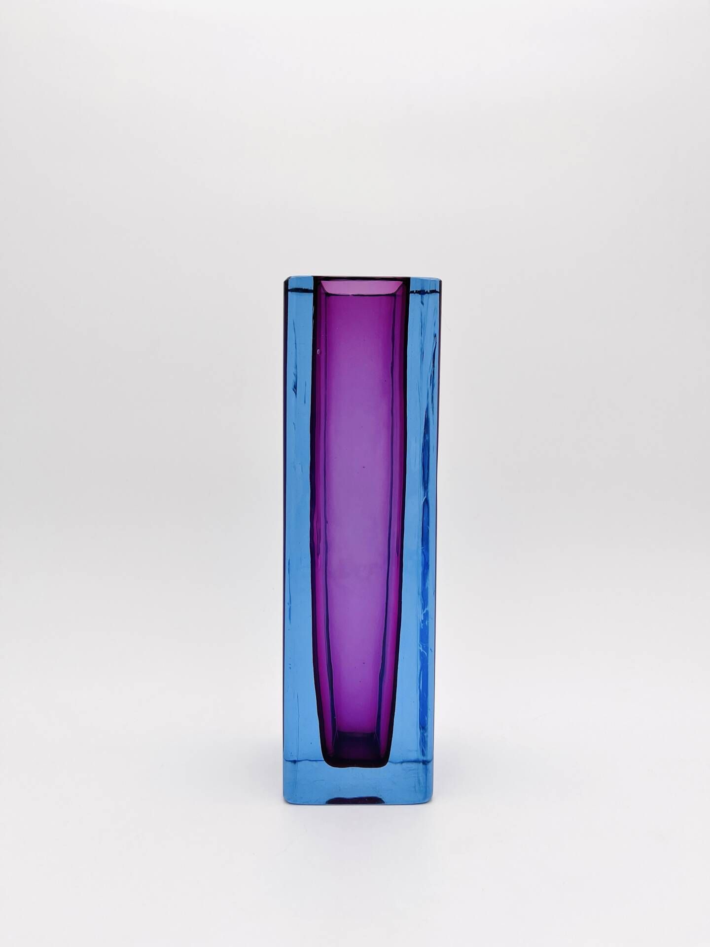 Murano Sommerso Vase Blue Purple Mandruzzato 20th Century - 27cm 3kg