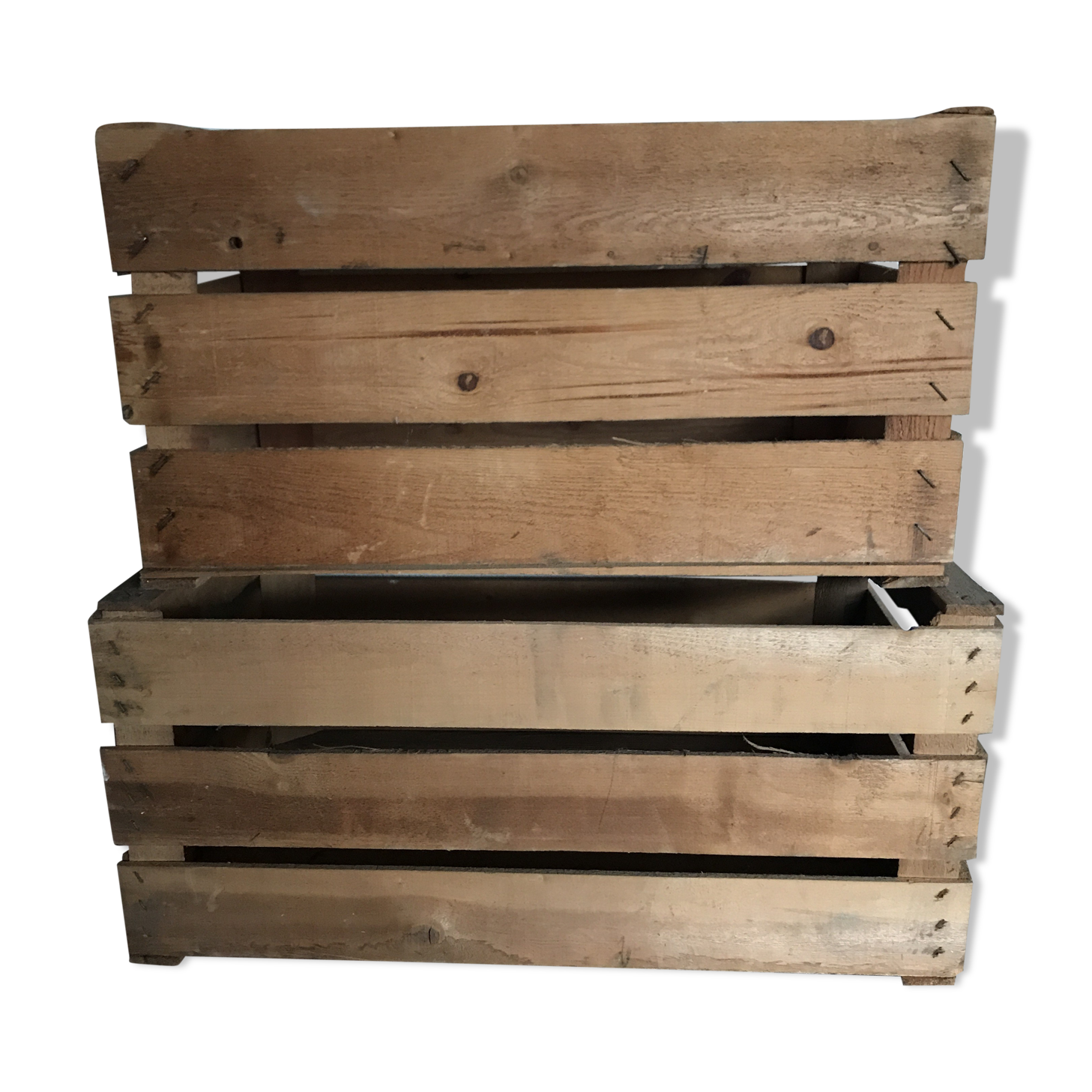 Set of 2 wooden boxes