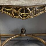 Hollywood Regency Console - Gilded Wood and Marble
